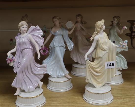 Six Wedgwood The dancing hours figurines